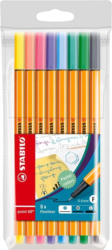 STABILO point 88 pastel etui 8 szt.