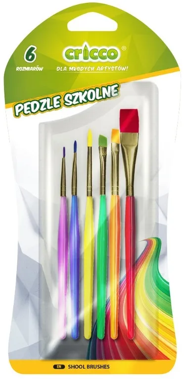 Pędzelki AMEX Pędzelki szkolne cricco 6 szt. blister CR363K6