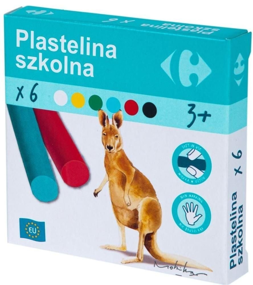 Carrefour Plastelina szkolna 6 kolorów mix