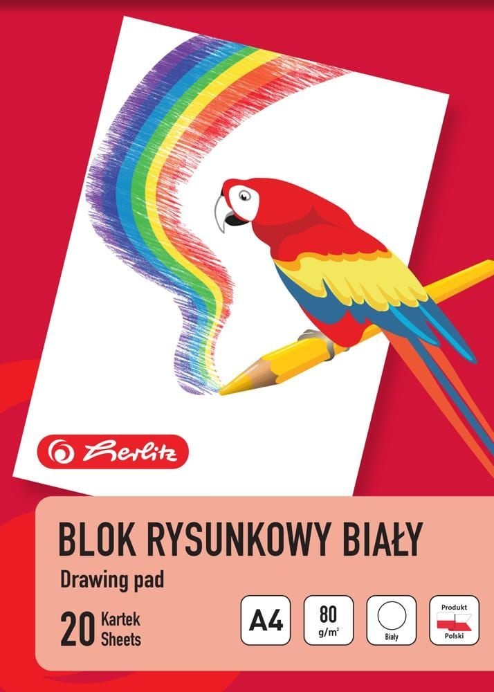 Herlitz Blok rysunkowy A4 20 kartek 80 g biały