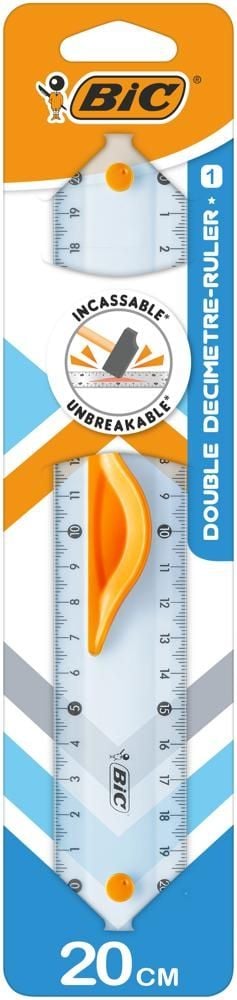 BIC Double Ruler 20cm linijka Blister 1sz