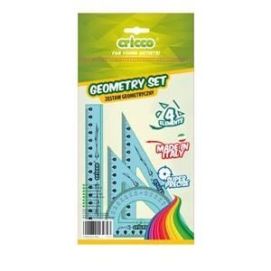 Zestaw Geometryczny CRICCO 4-ELEM. z Linijką. 16 cm Etui