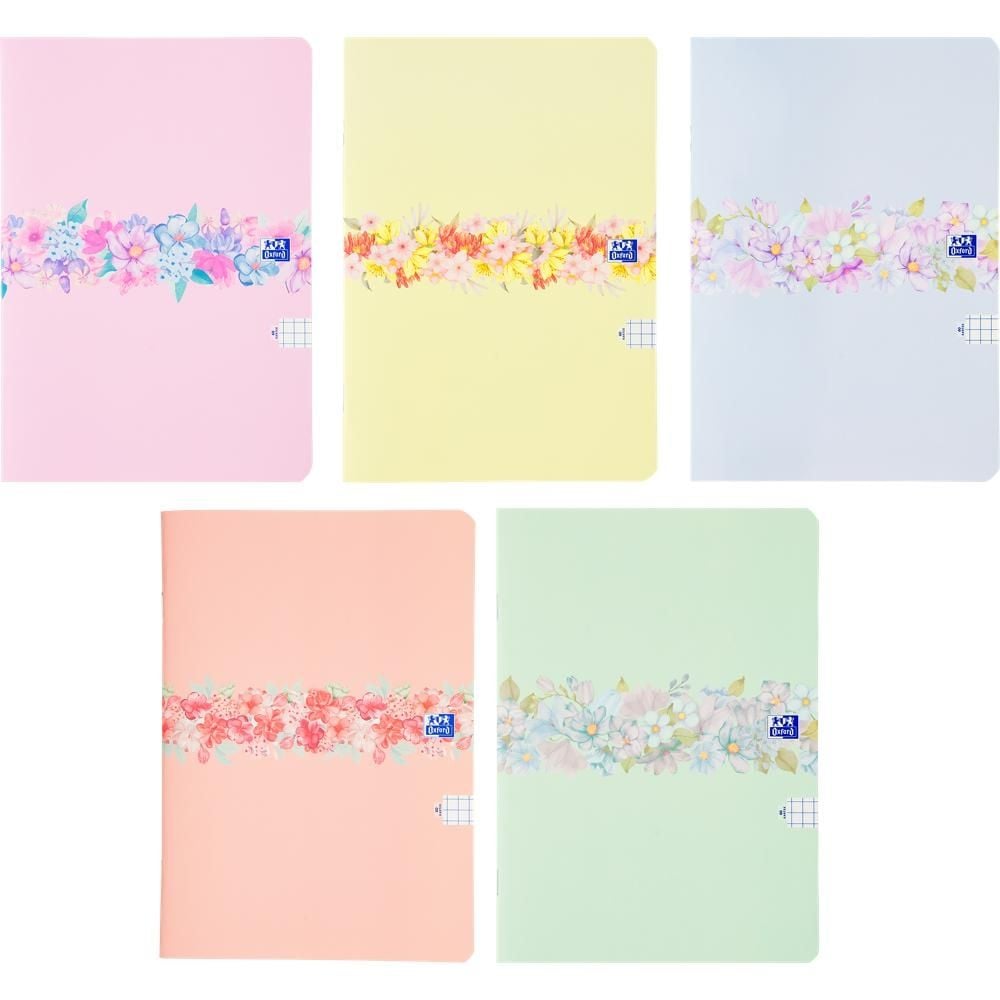 Zeszyt oxford flowers a5/60k kratka z marginesem