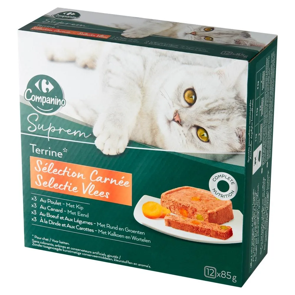 Carrefour Companino Suprem Karma dla kotów 1020 g (12 x 85 g)
