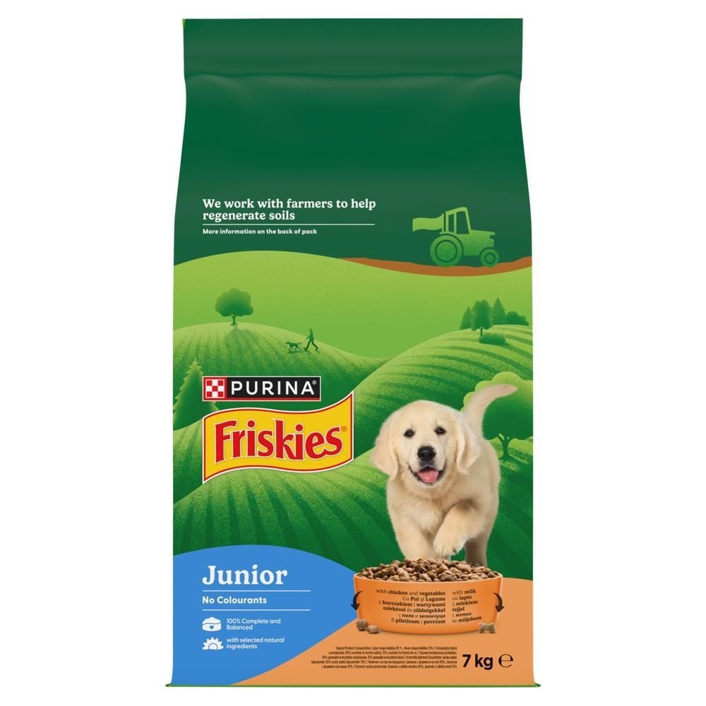 Friskies Junior Karma dla szczeniąt z kurczakiem i warzywami z mlekiem 7 kg