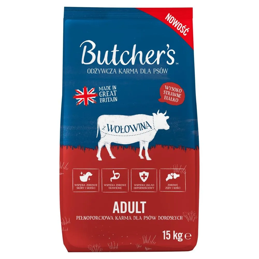 Butcher's Adult Odżywcza karma dla psów z wołowiną 15 kg