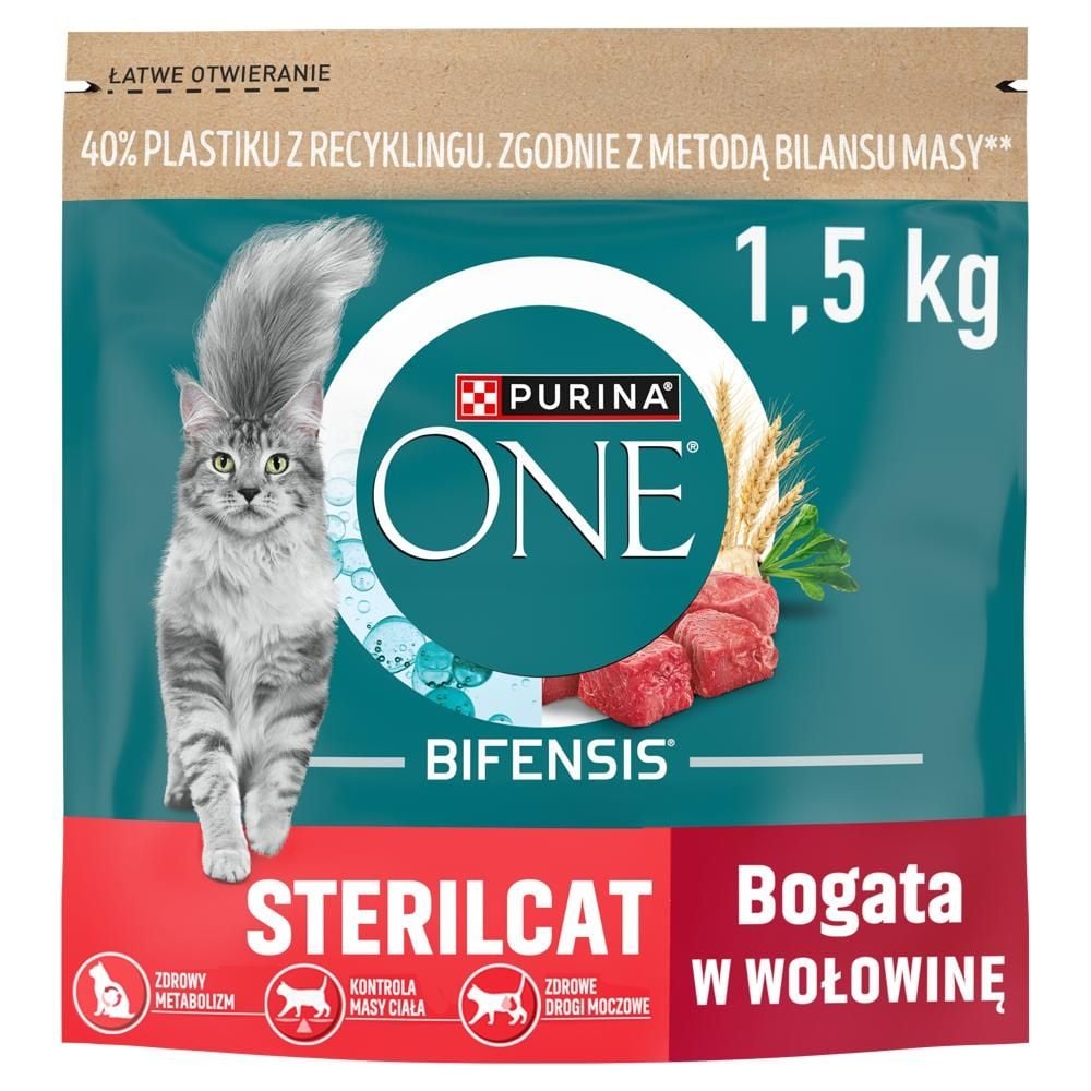 PURINA ONE Bifensis Sterilcat Karma dla kotów bogata w wołowinę 1,5 kg
