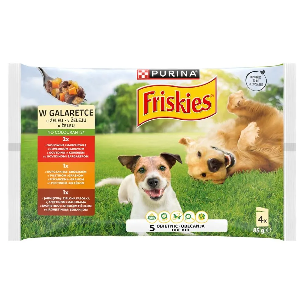 Friskies Karma dla dorosłych psów w galaretce 4 x 85 g
