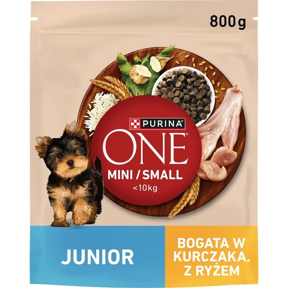 Purina One Junior Mini/Small Karma dla szczeniąt bogata w kurczaka z ryżem 800 g