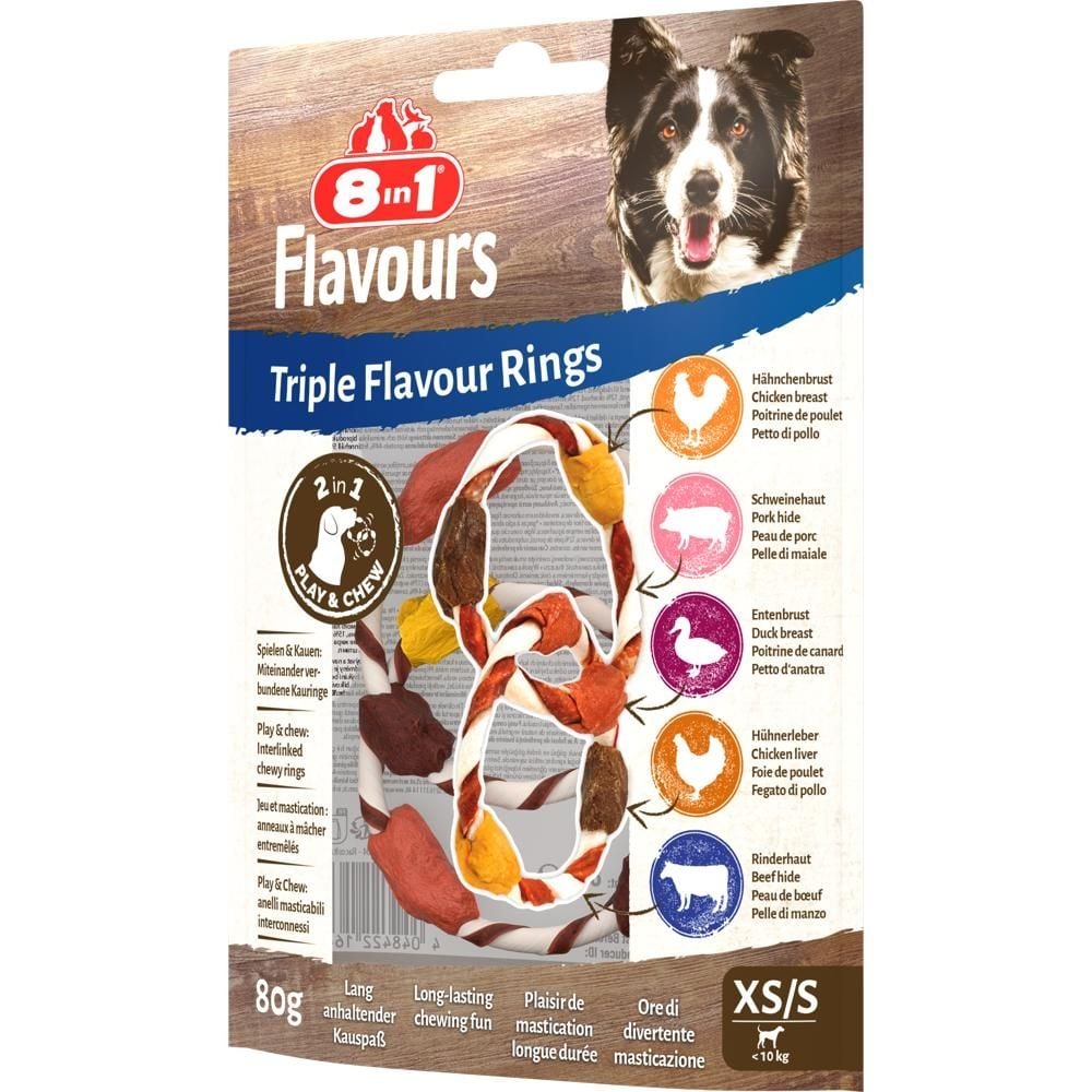 8in1 Flavours Pokarm uzupełniający dla dorosłych psów przekąski do żucia XS/S 80 g