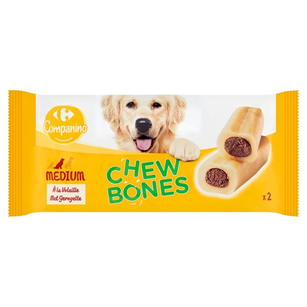 Carrefour Campanino Chew Bones Karma uzupełniająca dla psów 200 g (2 sztuki)