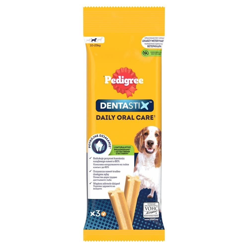 Pedigree DentaStix Karma uzupełniająca dla psów 10-25 kg 77 g (3 sztuki)