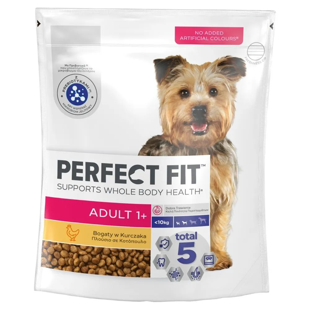 Perfect Fit Adult 1+ <10 kg Sucha karma dla dorosłych psów bogaty w kurczaka 825 g