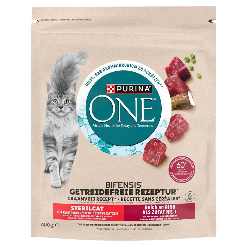 PURINA ONE Bifensis Sterilcat Karma dla kotów dorosłych bogata w wołowinę 600 g