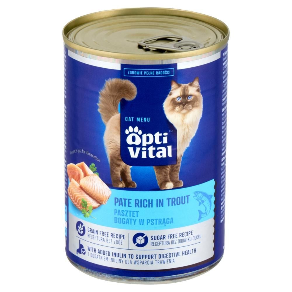 Optivital Cat Menu Pasztet bogaty w pstrąga 400 g