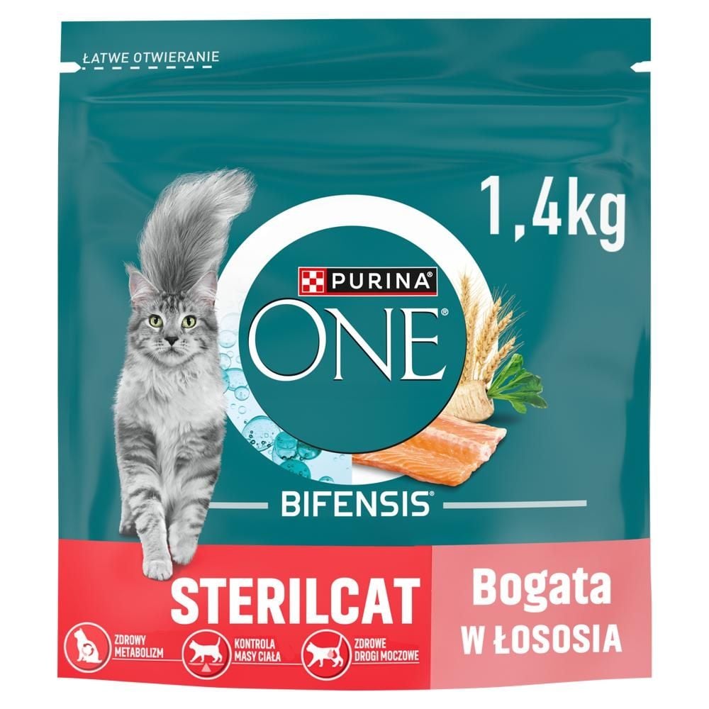 PURINA ONE Bifensis Sterilcat Karma dla dorosłych kotów bogata w łososia 1,4 kg