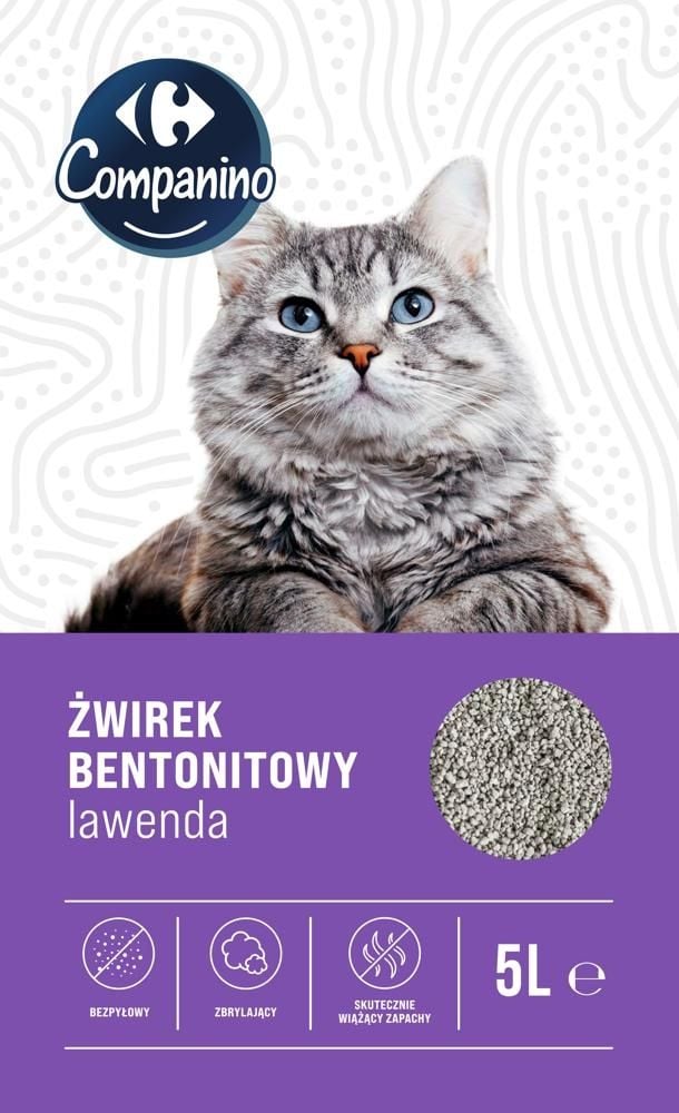 Carrefour Żwirek Bentonitowy O Zapachu Lawendy 5L
