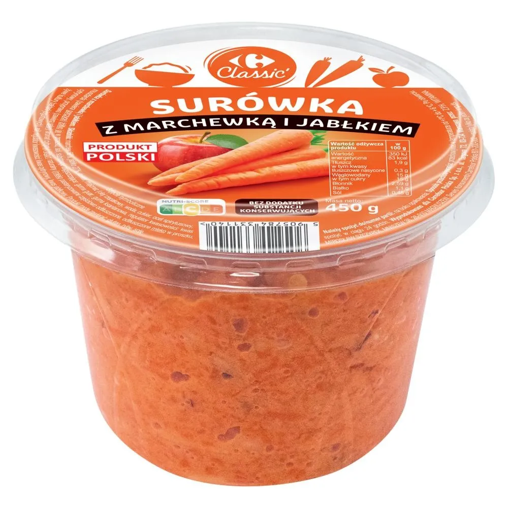 Carrefour Classic Surówka z marchewką i jabłkiem 450 g