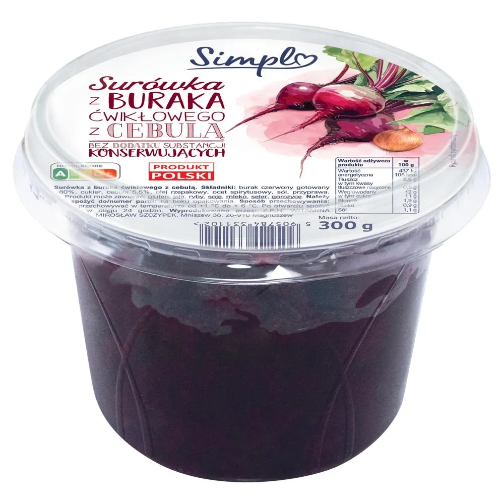 Simpl Surówka z buraka ćwikłowego z cebulą 300 g