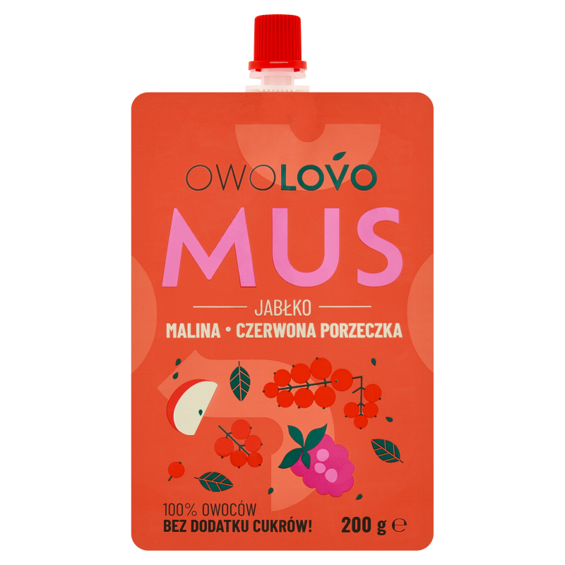 Mus jabłkowo-malinowy z czerwoną porzeczką