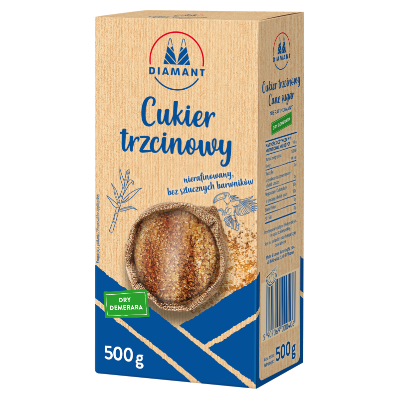 Cukier trzcinowy Demerara nierafinowany