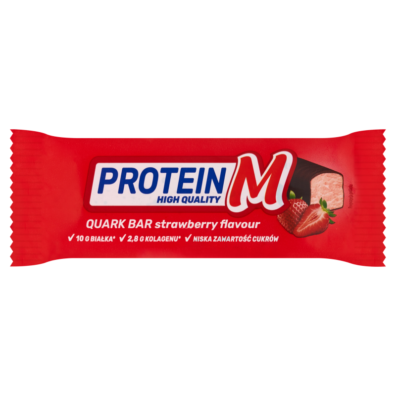 Batonik twarogowy proteinowy o smaku truskawkowym