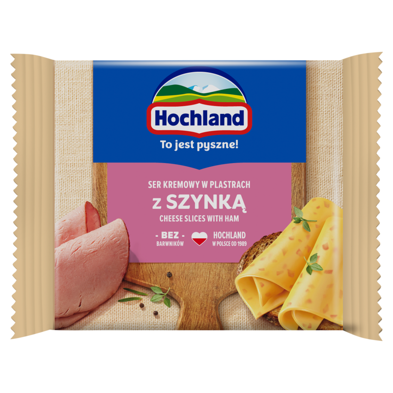 Ser kremowy w plastrach z szynką