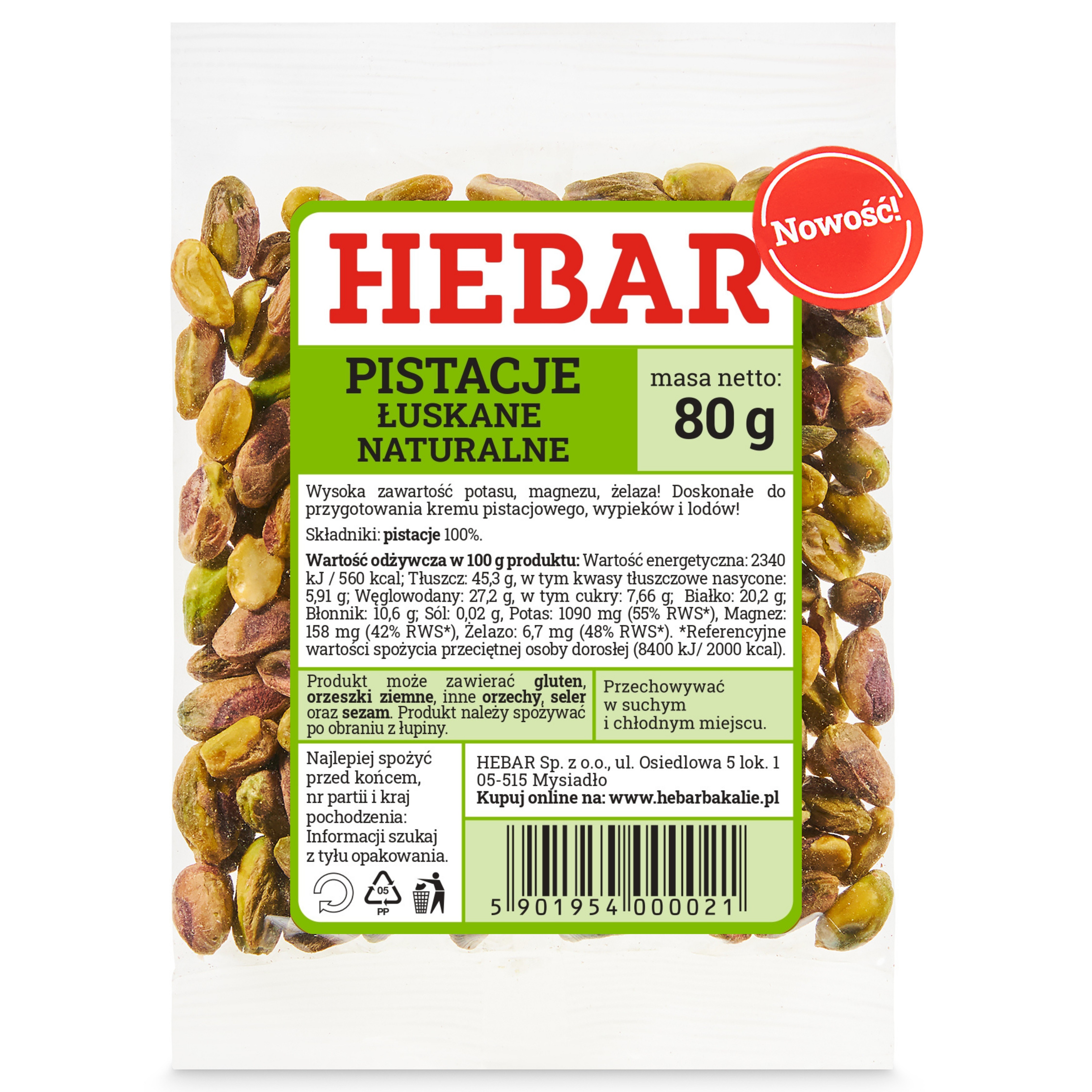 Pistacje łuskane naturalne
