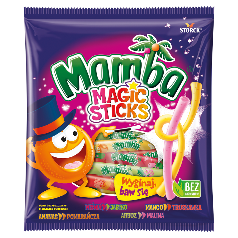 Magic Sticks Gumy rozpuszczalne o smakach owocowych