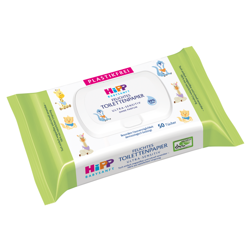 Babysanft Ultra-Sensitive Nawilżany papier toaletowy 99% wody 50 szt.