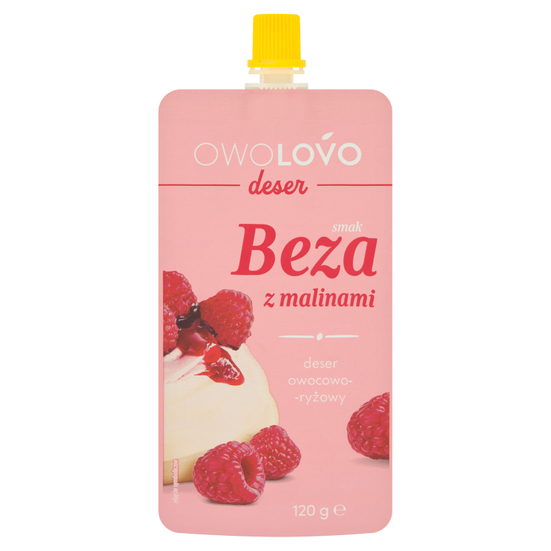 Deser owocowo-ryżowy o sm. bezy z malinami