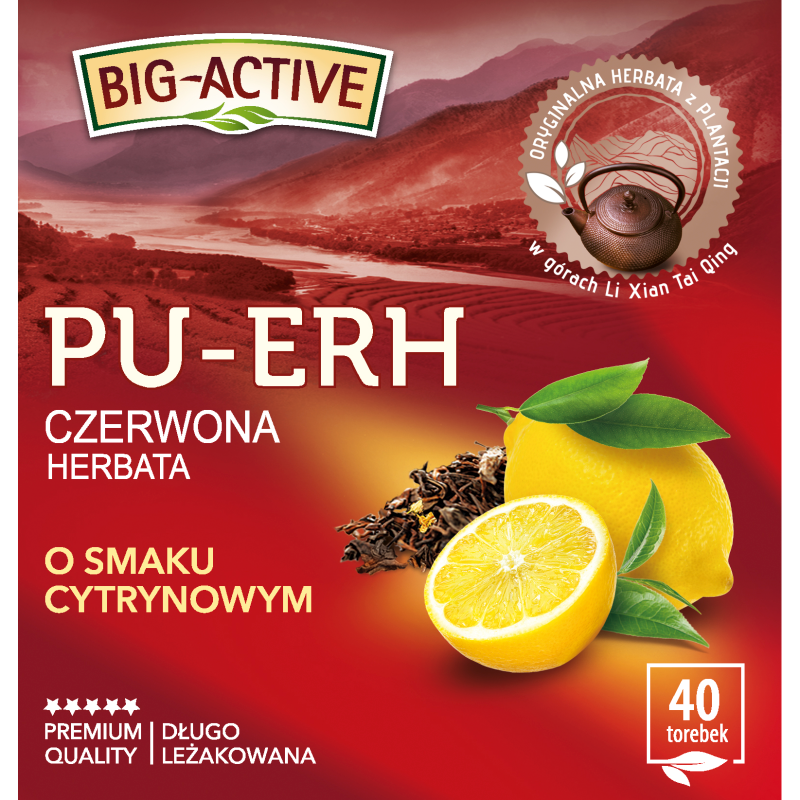 Herbata czerwona PU-ERH o sm. cytrynowym (40 tor.)