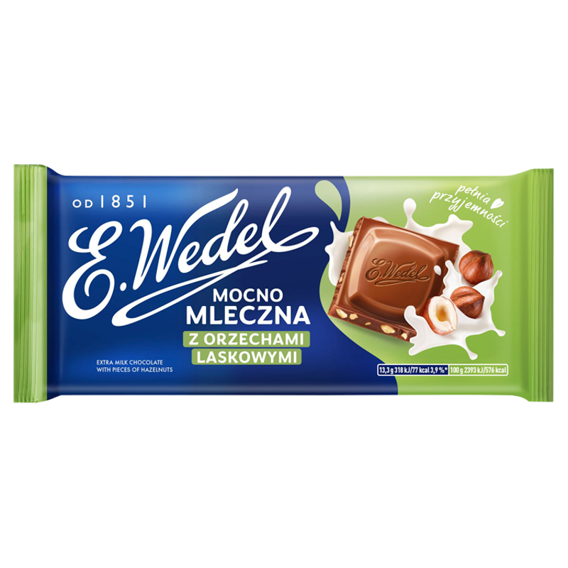 Czekolada mocno mleczna z orzechami laskowymi