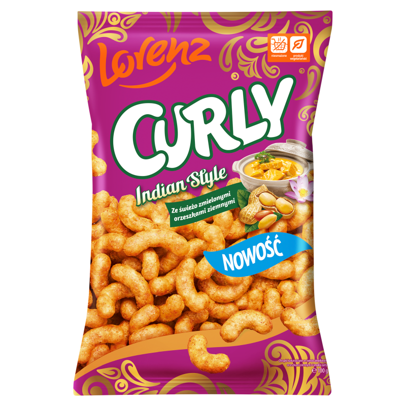 Chrupki kukurydziane z orzeszkami ziemnymi o smaku curry