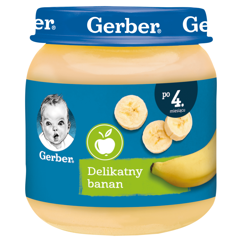 Delikatny banan dla niemowląt po 4 miesiącu