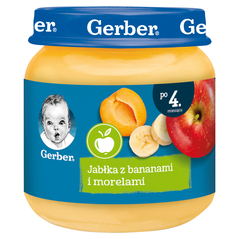 Deserek Jabłka z bananami i morelami dla niemowląt po 4 miesiącu125g