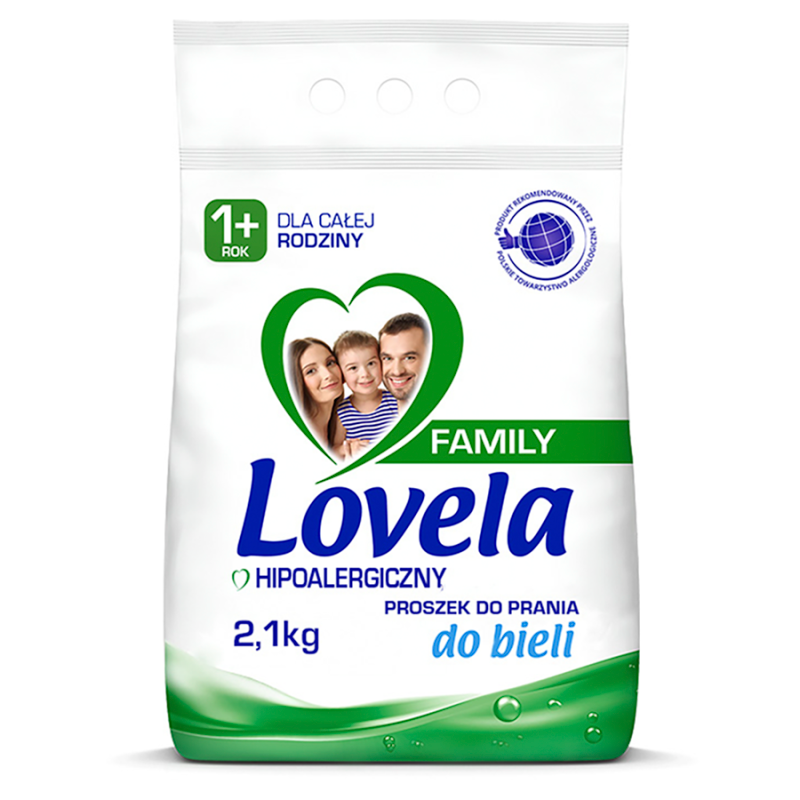 Hipoalergiczny Proszek do prania tkanin białych 28 prań Family 2100g