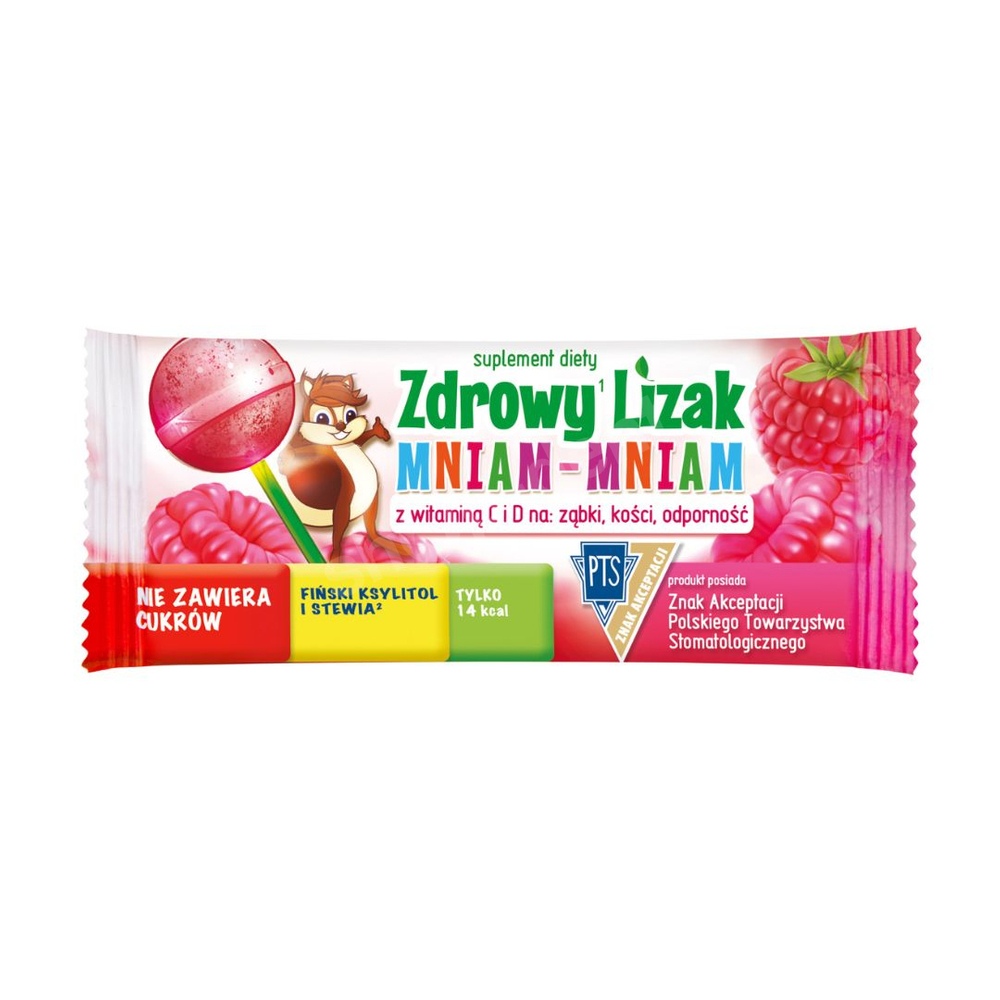 Lizak odpornościowy o smaku malinowym - suplement diety