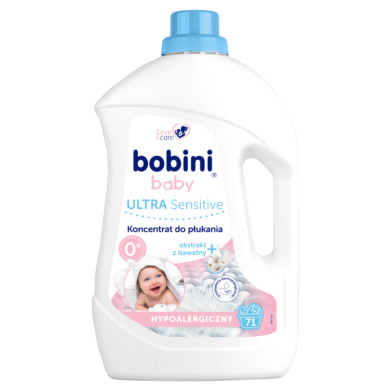 Skonentrowany Płyn do płukania niemowlęcych tkanin z Mleczkiem Bawełnianym 71 prań Baby 2500ml