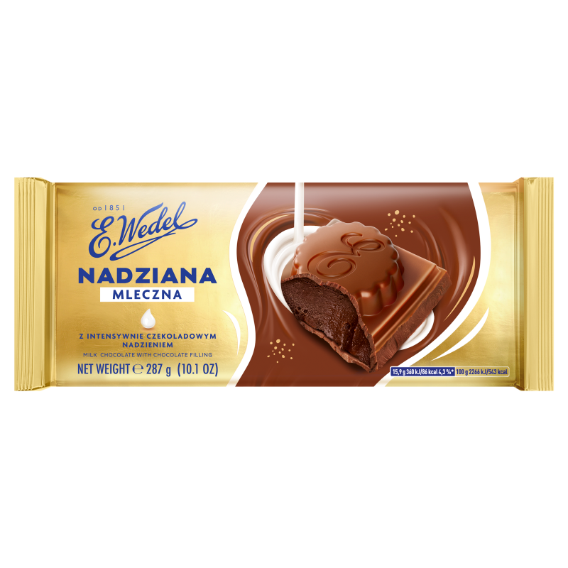 Czekolada mleczna z czekoladowym nadzieniem