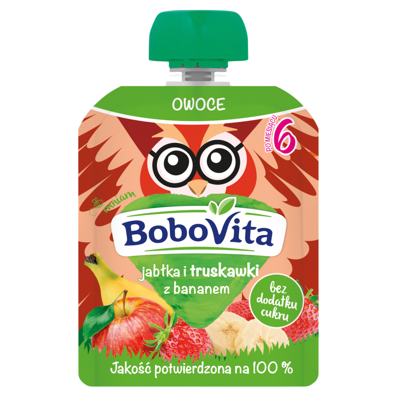 Mus jabłka i truskawki z bananem po 6 miesiącu (tubka)