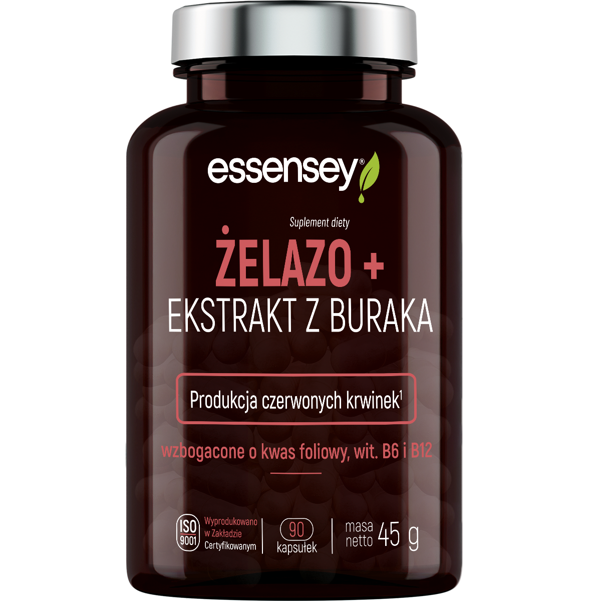 Żelazo + ekstakt z buraka (90 kaps.) - suplement diety
