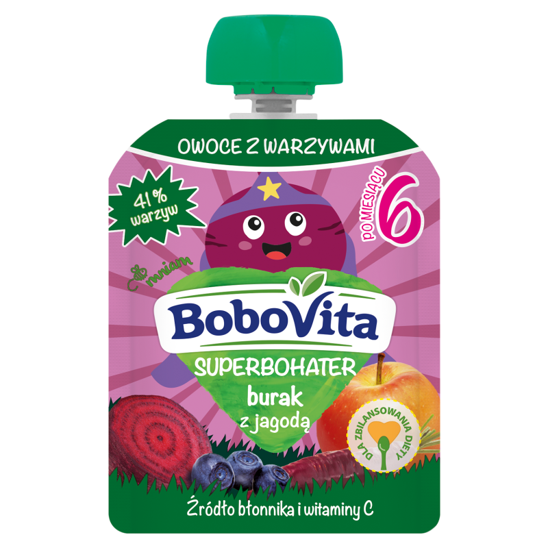 Superbohater Mus burak z jagodą po 6 miesiącu 80 g
