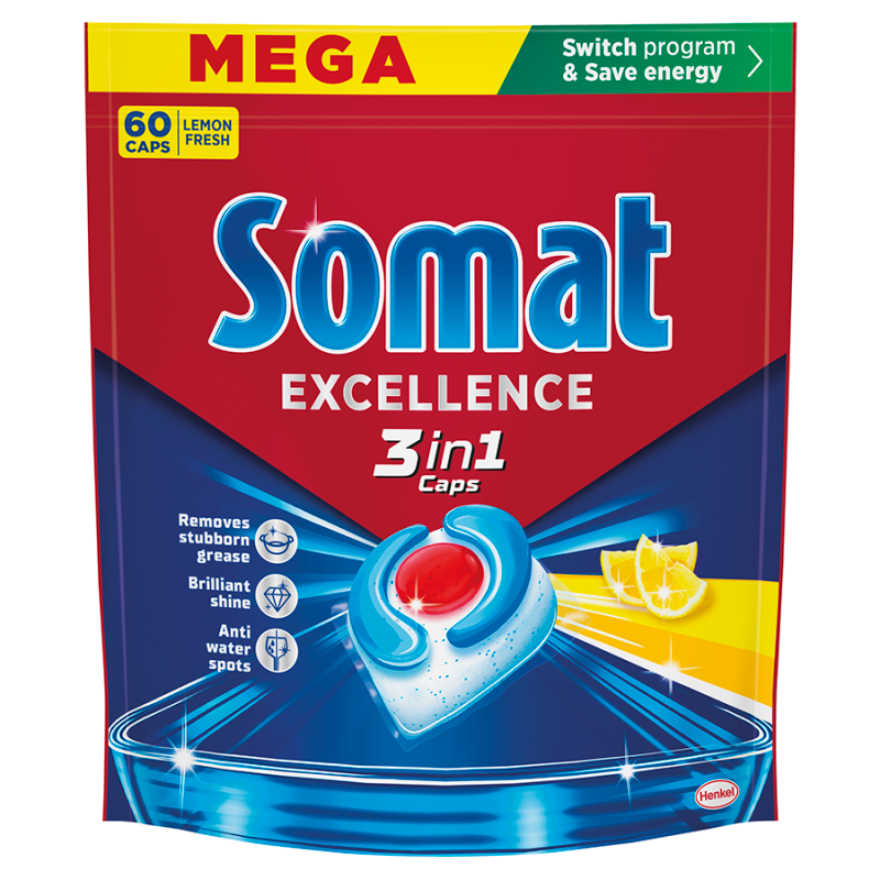 Kapsułki do zmywarki 3w1 Excellence Lemon 60 szt.