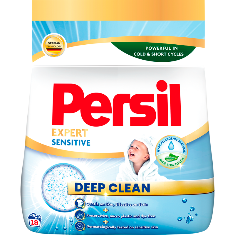 Proszek do prania tkanin białych 18 prań Deep Clean Sensitive 990g