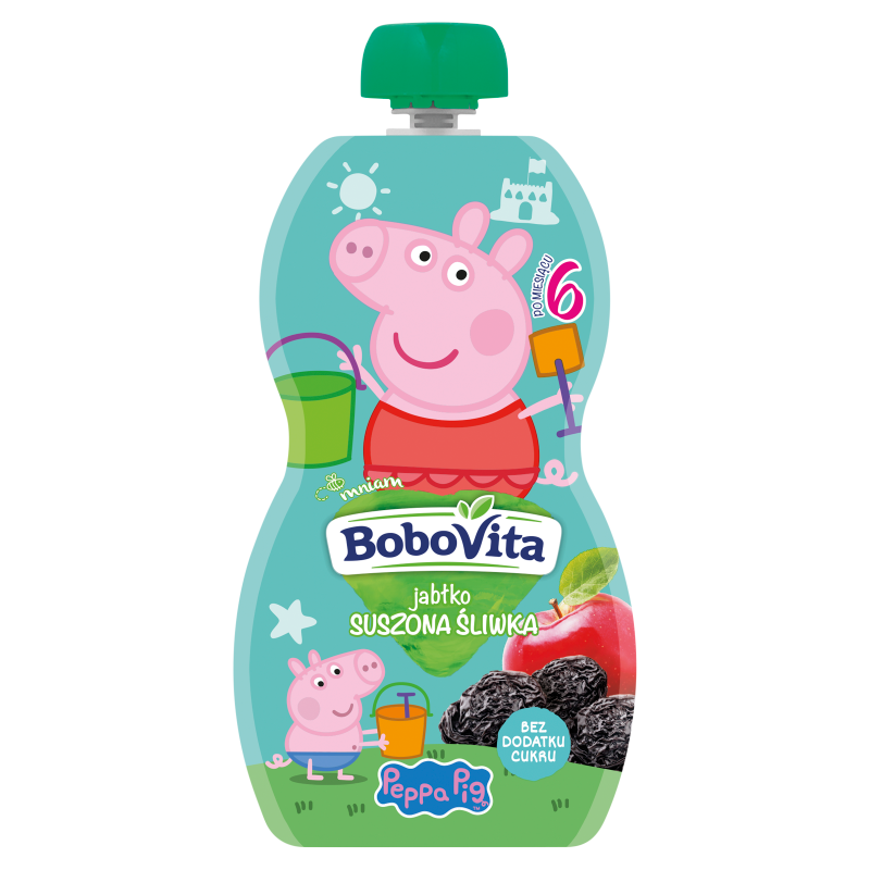 Mus jabłko suszona śliwka po 6 miesiącu Świnka Peppa