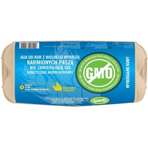Jaja kurze z wolnego wybiegu BEZ GMO (rozmiar M) - 10 szt.