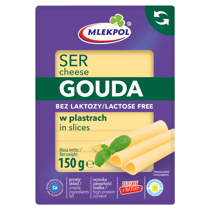 Ser Gouda w plastrach bez laktozy