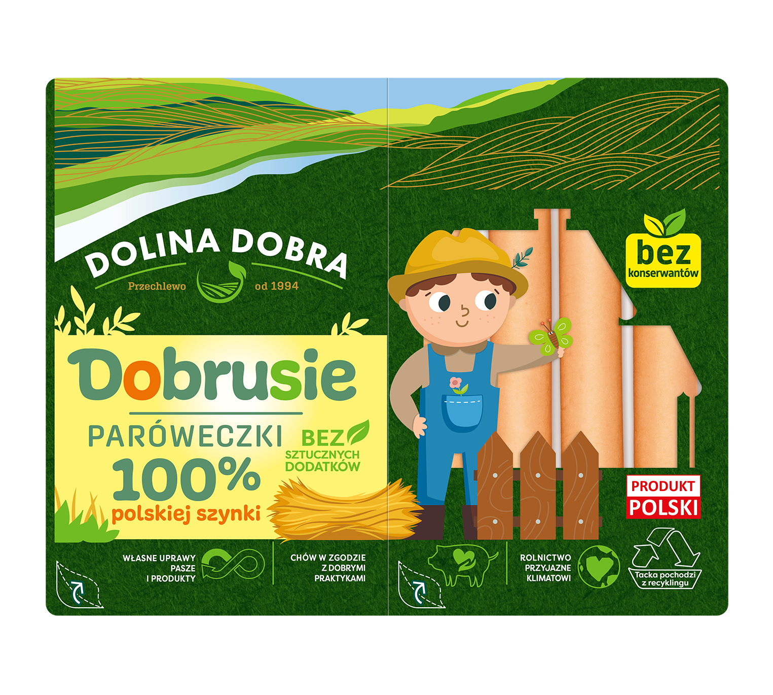 Parówki Dobrusie 100% mięsa bez konserwantów