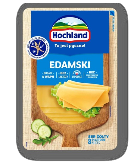 Ser żółty Edamski 30% tłuszczu (plastry)
